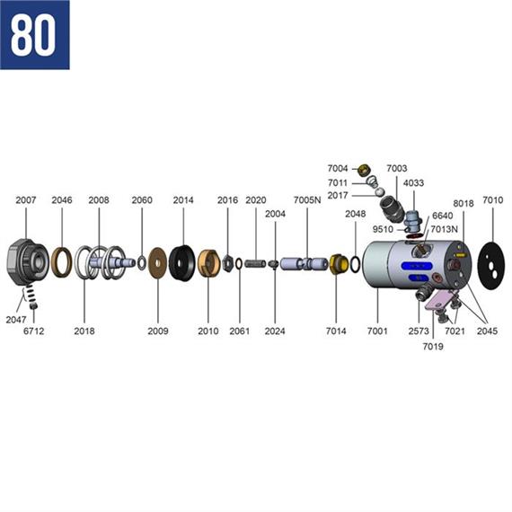 Complete repair kit for mod. 80 and 90 with item no. 2055