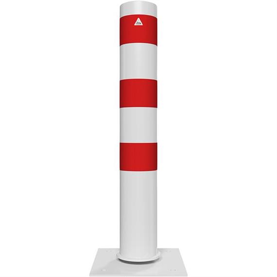 Тръбен стоманен стълб - Ø 152 x 3,2 mm, фиксиран, за дюбелиране със заварена стоманена капачка с възможност за накланяне със стойка