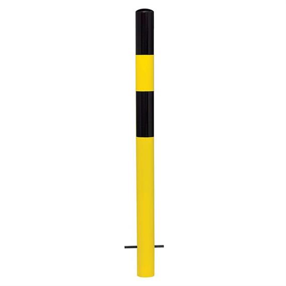 MORION zábranový sloupek, pevný, Ø 90 mm, žárově pozinkovaný, žlutočerný, reflexní