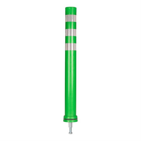 Pružný patník BERND zelený s bílými pruhy - 1000 mm