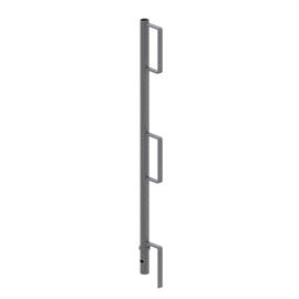 Sloupek zábradlí z kulaté trubky 33,7x2x1000mm, se třemi nádobami, pozinkovaný