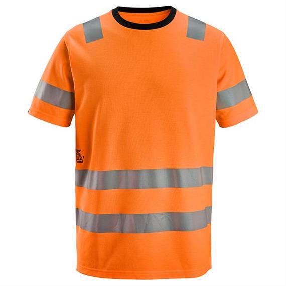 Tričko s vysokou viditelností, oranžové s vysokou viditelností třídy 2 - Velikost: L