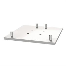 Adapterplatte für Gitterrohrmast und Beton-Aufstellvorrichtung mit Mutter