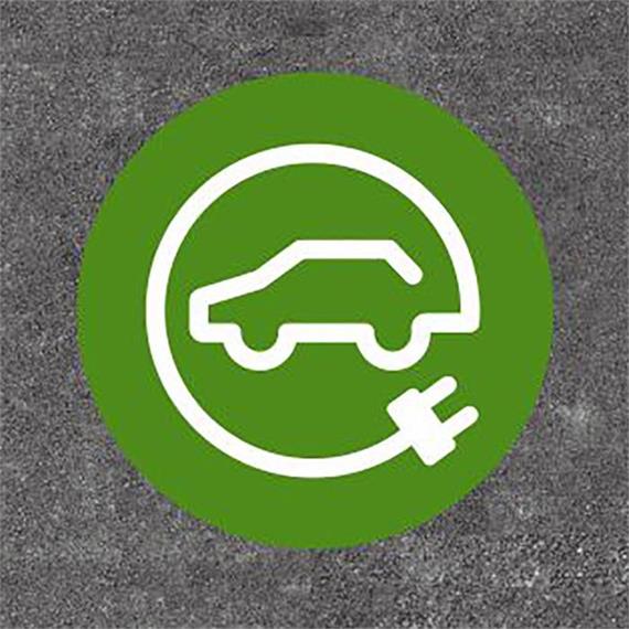 E-Auto-Tankstelle/Ladestation rund grün/weiss 140 x 140 cm