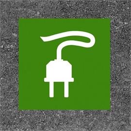 E-Auto-Tankstelle/Ladestation Stecker grün/weiss 125 x 125 cm