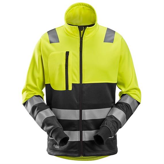 High-Vis-Jacke mit durchgehendem Reißverschluss, Warnschutzklasse 2, gelb