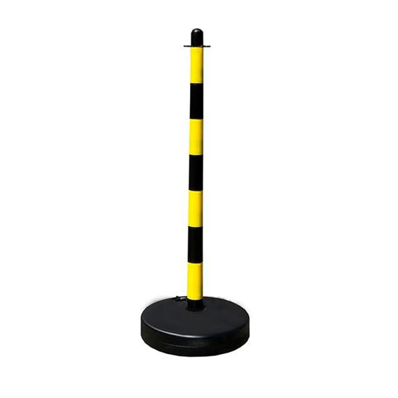 Kunststoffpfosten - Ø 40 mm, gelb/schwarz befüllbarer Fuß