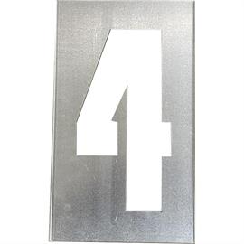 Metallschablonen SET für Zahlen aus Metall 20 cm Höhe - 0 bis 9 - Zahl 4