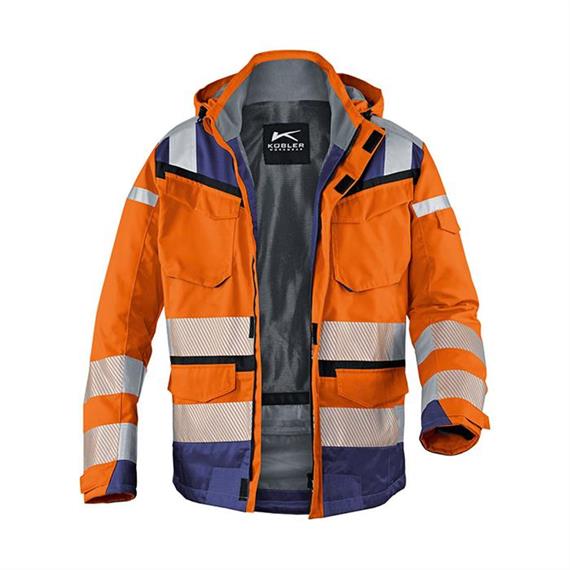 REFLECTIQ High-Vis Wetterjacke Sympatex® PSA 2 - warnorange/dunkelblau - Größe: L