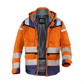 REFLECTIQ High-Vis Wetterjacke Sympatex® PSA 2 - warnorange/dunkelblau - Größe: L