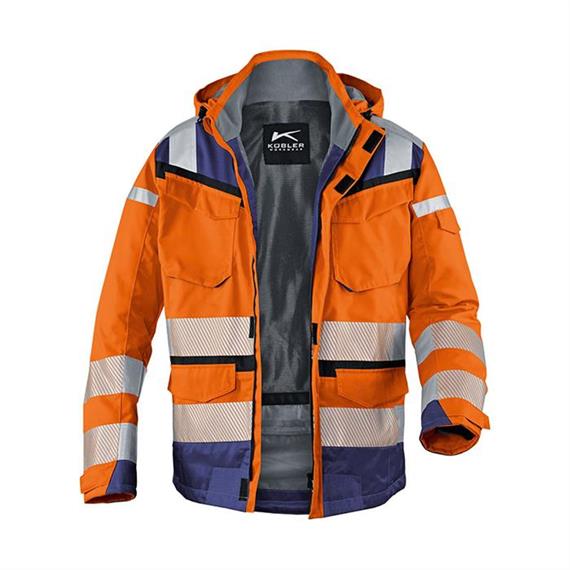 REFLECTIQ High-Vis Wetterjacke Sympatex® PSA 2 - warnorange/dunkelblau - Größe XS