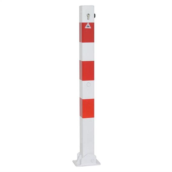 Afspærringsstolpe stålrør 70 x 70 mm sammenklappelig, med profilcylinderlås