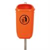 Flexi-affaldsspand med galvaniseret søjle til bortskaffelse af hundeefterladenskaber  RAL 2004 ren orange