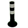 Flexi post sort hvid striber - Ø 80 mm