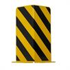 Kollisionsbeskyttelsesbeslag gul med sorte foliestrimler 3 x 200 x 200 mm | Bild 3