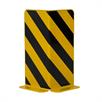 Kollisionsbeskyttelsesbeslag gul med sorte foliestrimler 3 x 200 x 200 mm | Bild 2