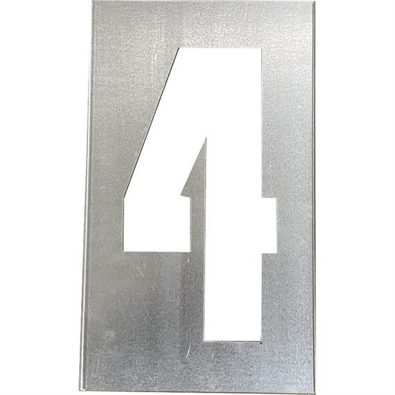 Metalstencils til metalnumre 30 cm højde - Nummer 4