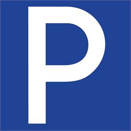 Parkeringssymbol lavet af markeringsfilm, blå/hvid, 100 x 100 cm