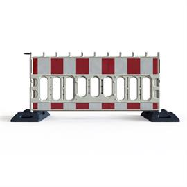 Plastbarrierehegn/byggehegn af PVC hvid/rød