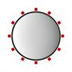 Trafikspejl af rustfrit stål Basic - Standard 600 x 600 mm, rund | Bild 2