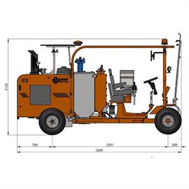 U12 ride-on kold plastik vejmarkeringsmaskine 250 liter