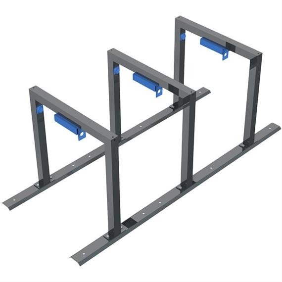 3-bike row system as a row systemnwith rail system fornsteel tube leaning bracket (6