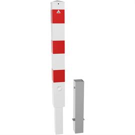 Barrier post steel tube 100 x 100 x 3 mm removable, with triangular lock