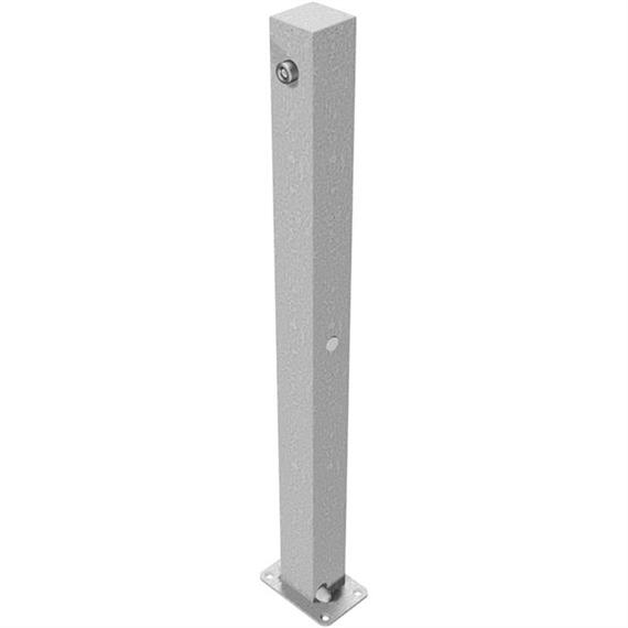 Barrier post steel tube 70 x 70 mm foldable, with 8 mm triangular lock