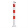 Barrier post steel tube 70 x 70 mm foldable, with profile cylinder lock