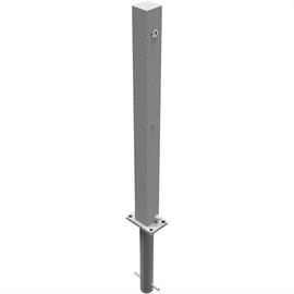 Barrier post steel tube 70 x 70 mm foldable, with 8 mm triangular lock