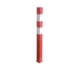 Barrier post steel tube 70 x 70 mm removable, with 8 mm triangular lock