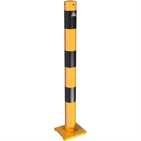 Barrier post steel tube - Ø 89 x 2.9 mm detachable, removable yellow / black