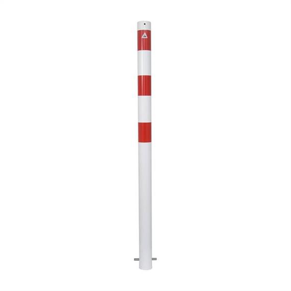 Barrier post steel tube - Ø 76 x 2.6 mm stationary, for setting in concrete hot-dip galvanized / white coated