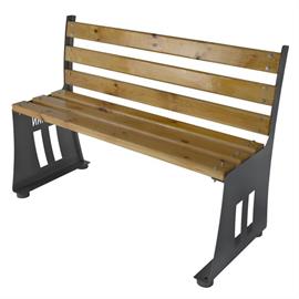 Bench with wooden elements L06