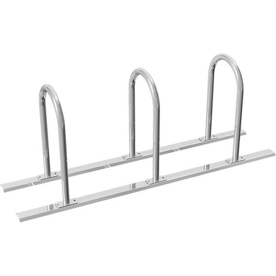 Bicycle rack as a row system Leaning against the bicycle rack as a round bracket - Ø 48 mm