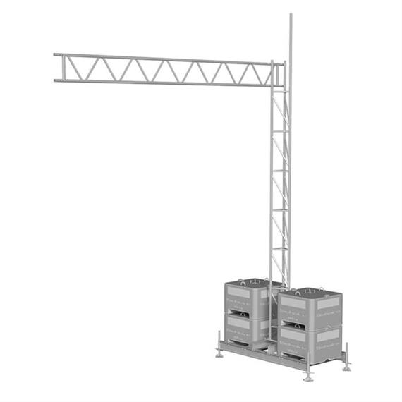 Erection devices for lattice mast with cantilever arm