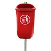 Flexi litter garbage can with galvanized column for disposing of dog waste  RAL 3020 traffic red
