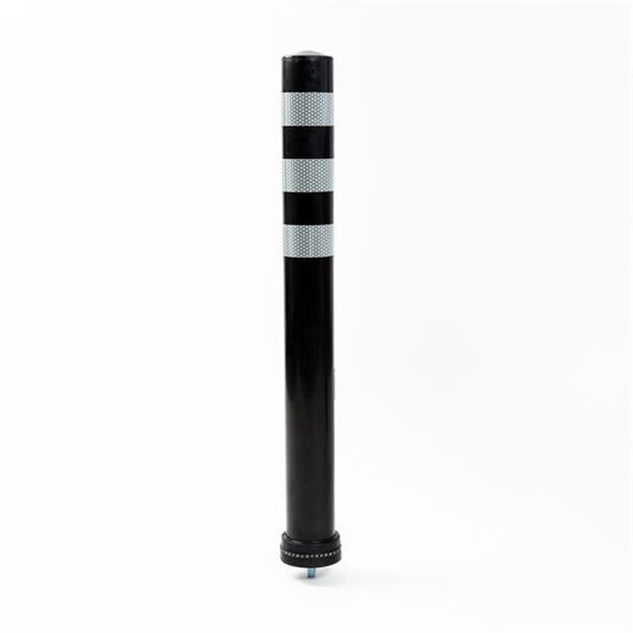 Flexible bollard BERND black with white stripes - 800 mm