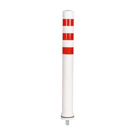 Flexible bollard BERND white with red stripes - 1000 mm