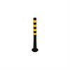 Flexible shut-off post black 1000 mm with reflective stripes in yellow