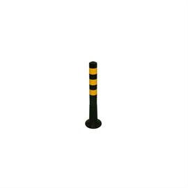 Flexible shut-off post black 750 mm with reflective stripes in yellow