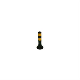 Flexible shut-off post black 450 mm with reflective stripes in yellow