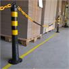 Flexible shut-off post black 1000 mm with reflective stripes in yellow | Bild 2