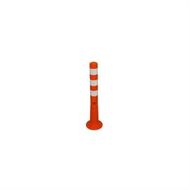 Flexible shut-off post orange 750 mm with reflective stripes