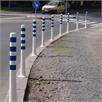 Flexible shut-off post white 1000 mm with blue reflective stripes | Bild 3