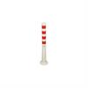 Flexible shut-off post white 1000 mm with red reflective stripes