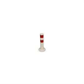 Flexible shut-off post white 450 mm with red reflective stripes