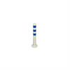 Flexible shut-off post white 750 mm with blue reflective stripes