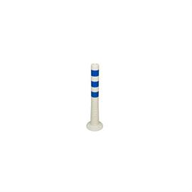 Flexible shut-off post white 750 mm with blue reflective stripes