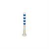 Flexible shut-off post white 1000 mm with blue reflective stripes